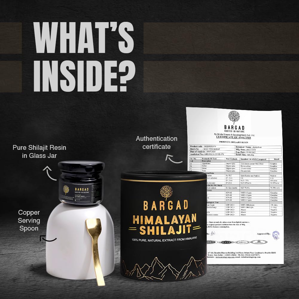 Bargad Shilajit Cierre Dispersión Uso Diario, absorción óptima.
