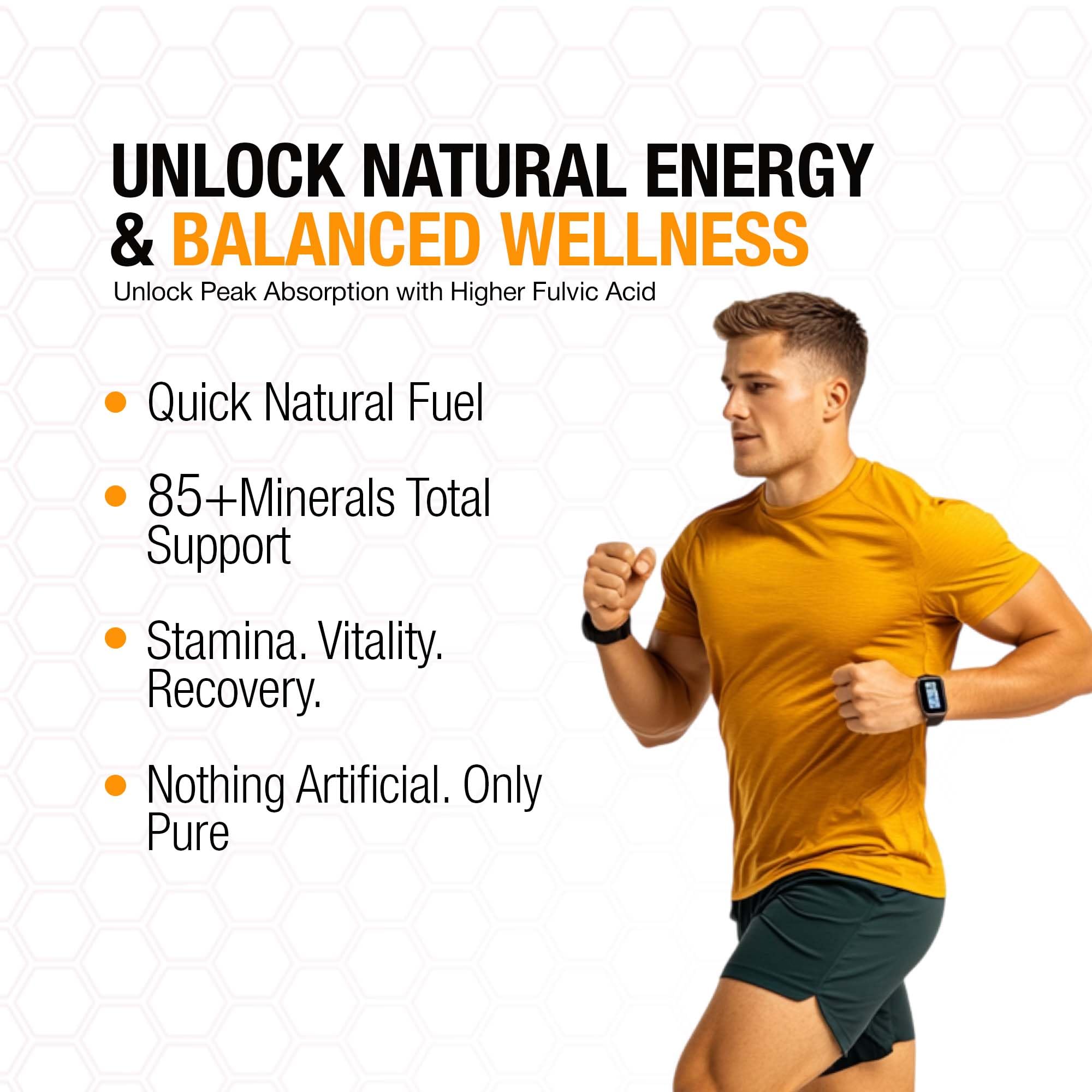 Bargad shilajit miel safrán ingredientes primeros planos.