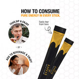 Bargad shilajit miel safrán palitos empaque práctico para viaje.