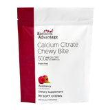 Bariatric Advantage calcio citrato bocaditos frambuesa 500 mg, masticables fáciles de digerir.