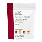 Bariatric Advantage calcio citrato bocaditos masticables sabor fruta para ingesta diaria.