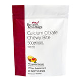 Bariatric Advantage Calcium Citrate Chewy Bites, envase 90, sabor piña mango, práctico para diario.