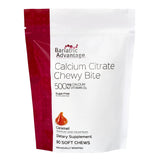 Bariatric Advantage Calcium Citrate Chewy Bites frente, porción conveniente para dosis diaria.