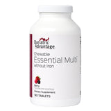 Bariatric Advantage comprimidos masticables de frambuesa, 180 unidades, apoyo nutricional diario sin hierro.