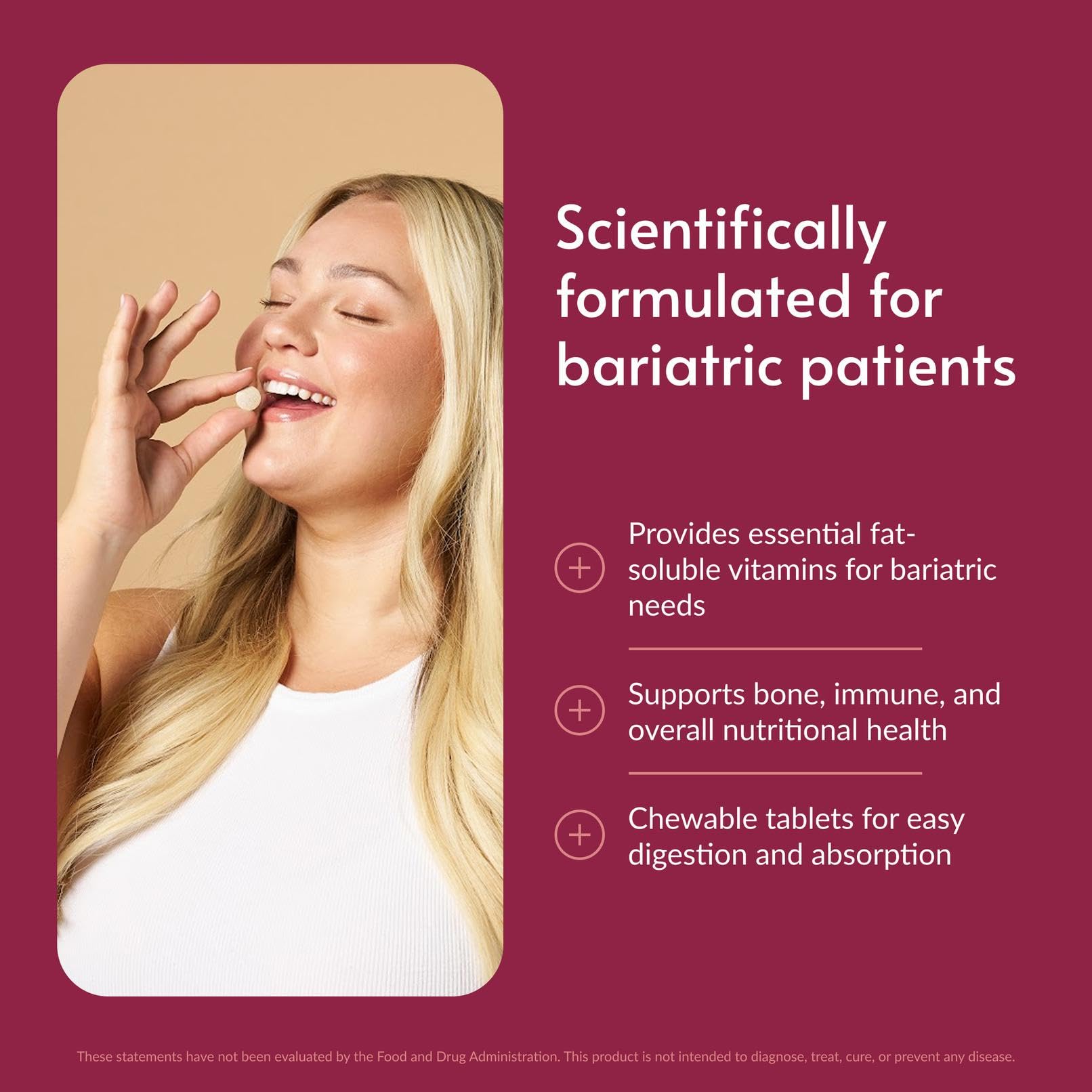 Bariatric Advantage, dosis ADEK alta para absorción sostenida.
