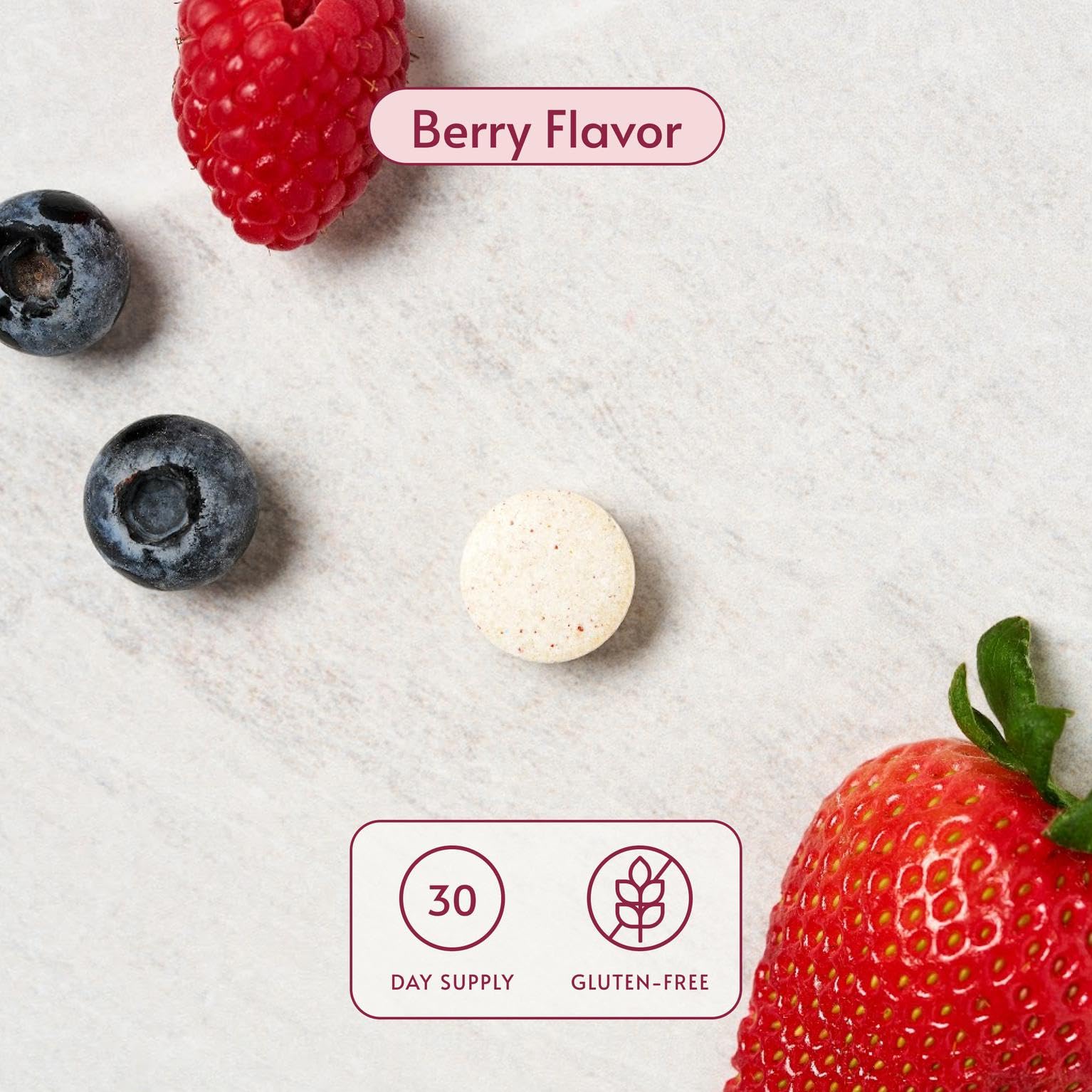 Bariatric Advantage: empaque berry en primer plano para recordar la dosis diaria.