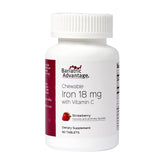 Bariatric Advantage Hierro 18 mg con Vitamina C, masticable sabor fresa, para uso diario.