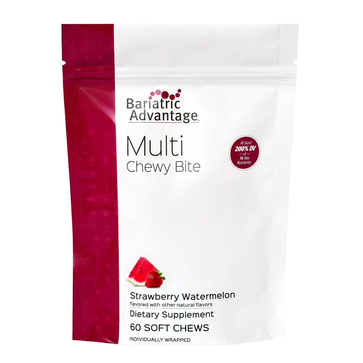 Envase de Bariatric Advantage Multi Chewy Bite, práctico para uso diario.