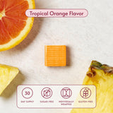 Bariatric Advantage Multi Chewy Bite sabor tropical naranja, gusto agradable sin regusto polvoriento.