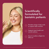 Bariatric Advantage Omega-3 300, etiqueta limón lima, sabor ligero para uso continuo.