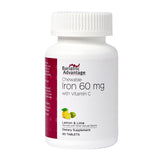 Bariatric Advantage tableta masticable de hierro con limón-lima para mayor absorción.