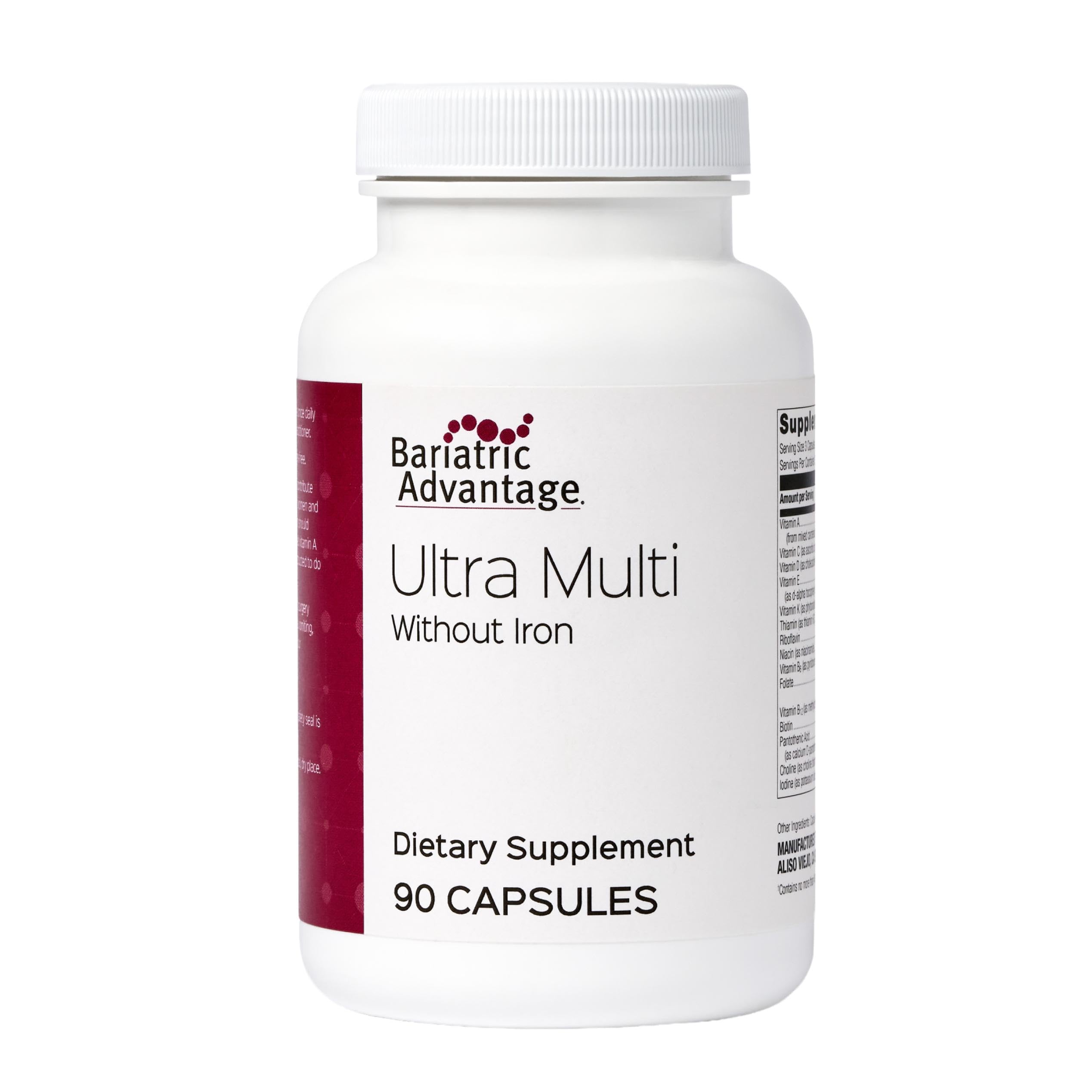 Bariatric Advantage Ultra Multi sin hierro: cápsulas para una dosis diaria constante.