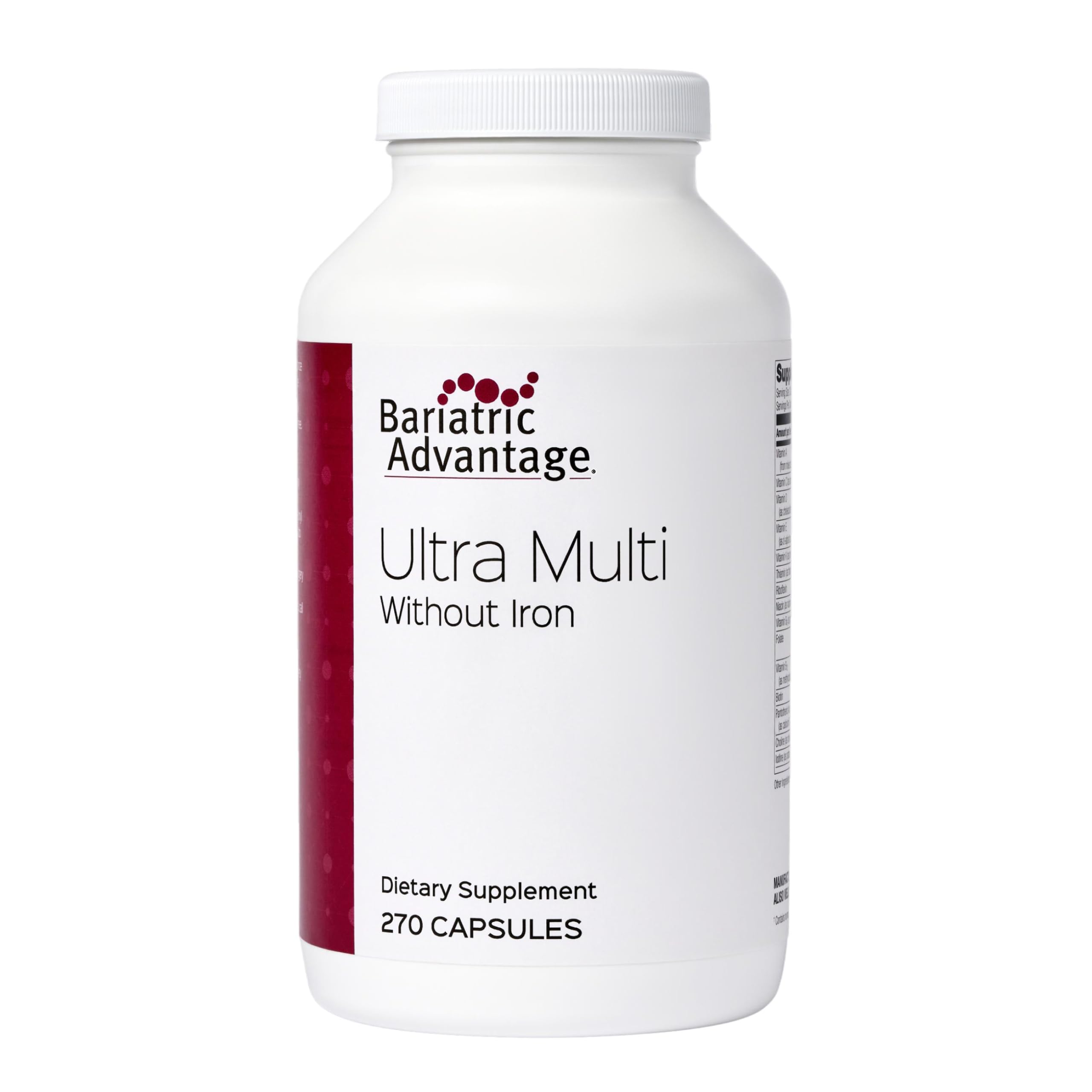 Bariatric Advantage Ultra Multi Sin Hierro: cápsula de alta potencia para soporte diario.