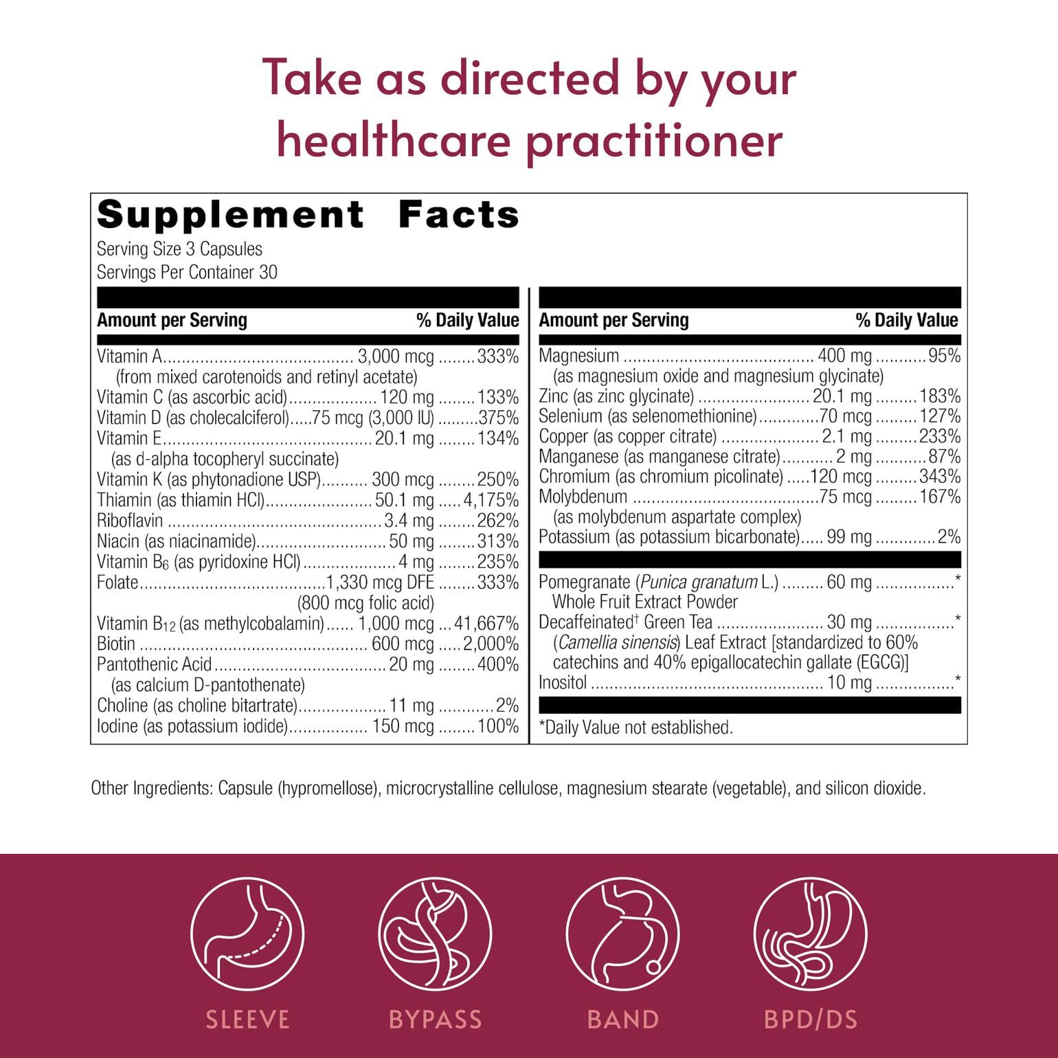 Bariatric Advantage Ultra Multi: vitamina D3 biodisponible para mejor absorción.