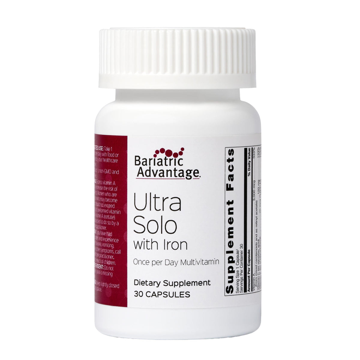 Bariatric Advantage Ultra Solo con Hierro: cápsula diaria para apoyo nutricional.