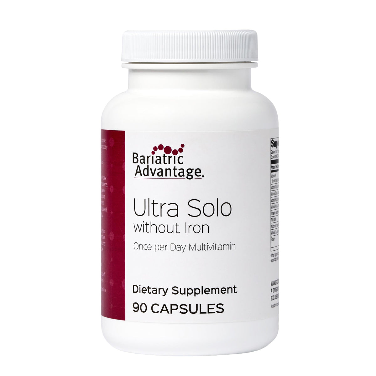 Bariatric Advantage Ultra Solo Sin Hierro cápsula diaria para apoyo nutricional