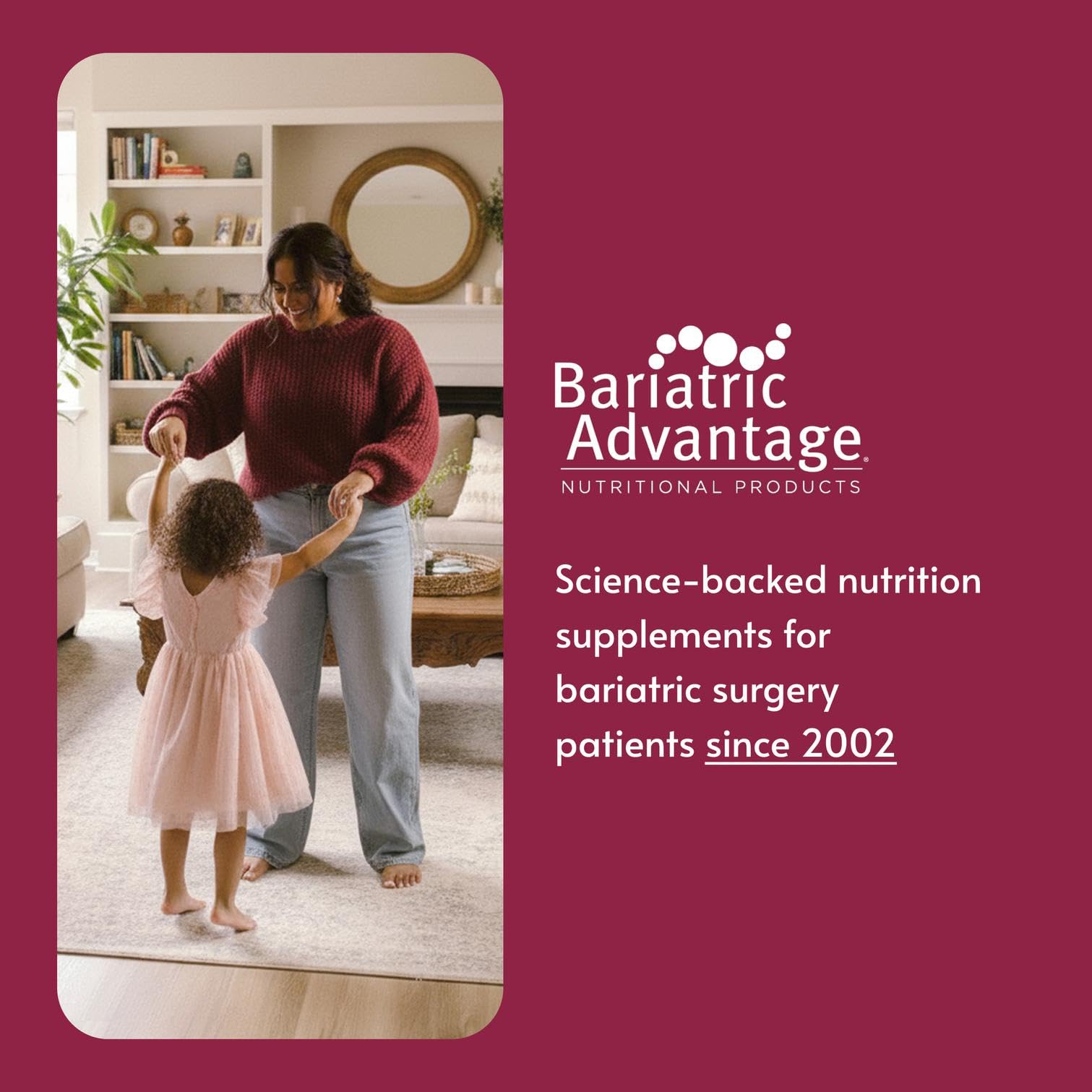 Bariatric Advantage uso diario para pacientes bariátricos, conveniente y práctico.