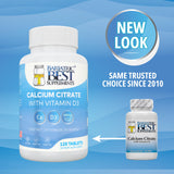 Bariatric Best Supplements etiqueta frontal con información clara sobre calcio y D3 para absorción