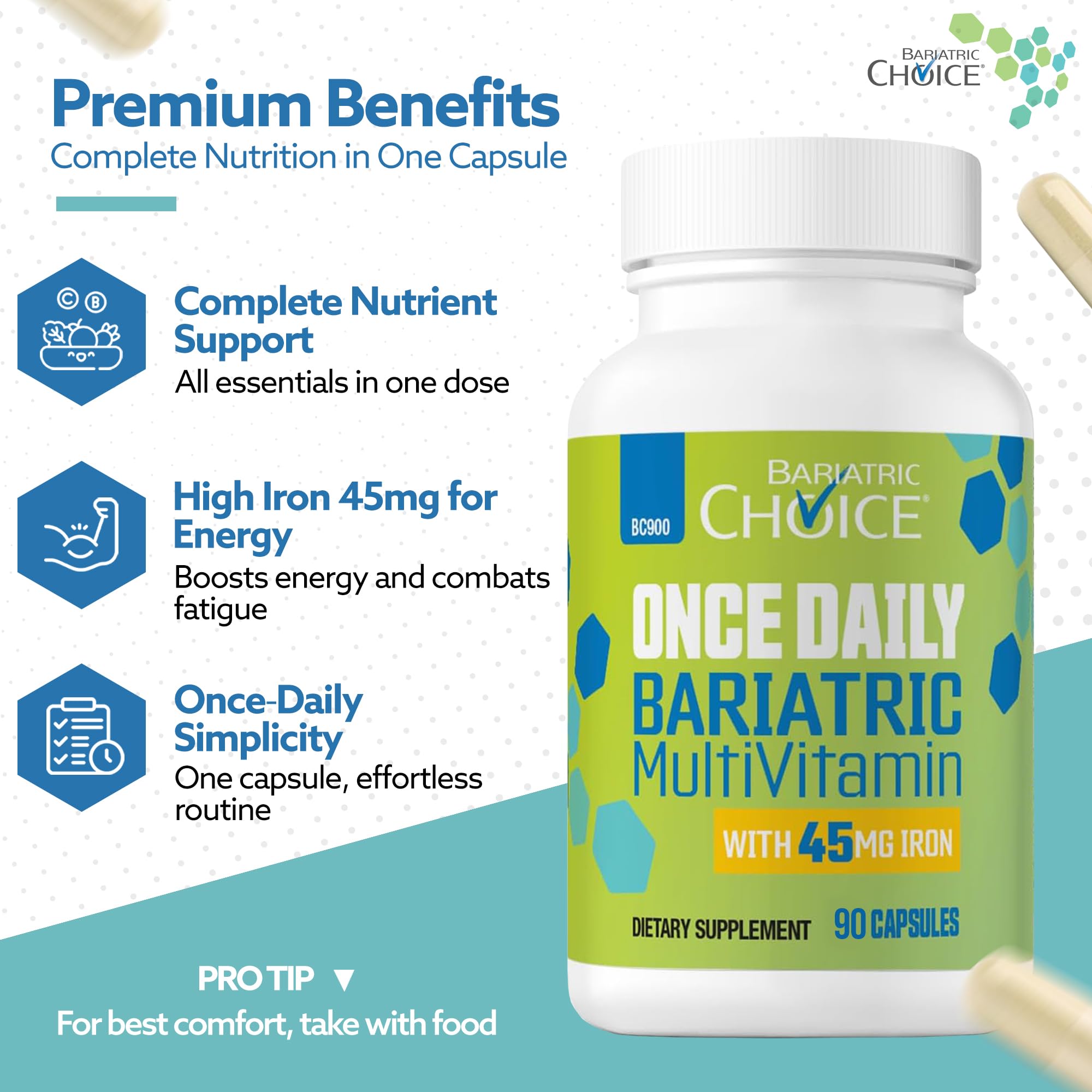 Bariatric Choice: 22 nutrientes clave para la dieta posquirúrgica.