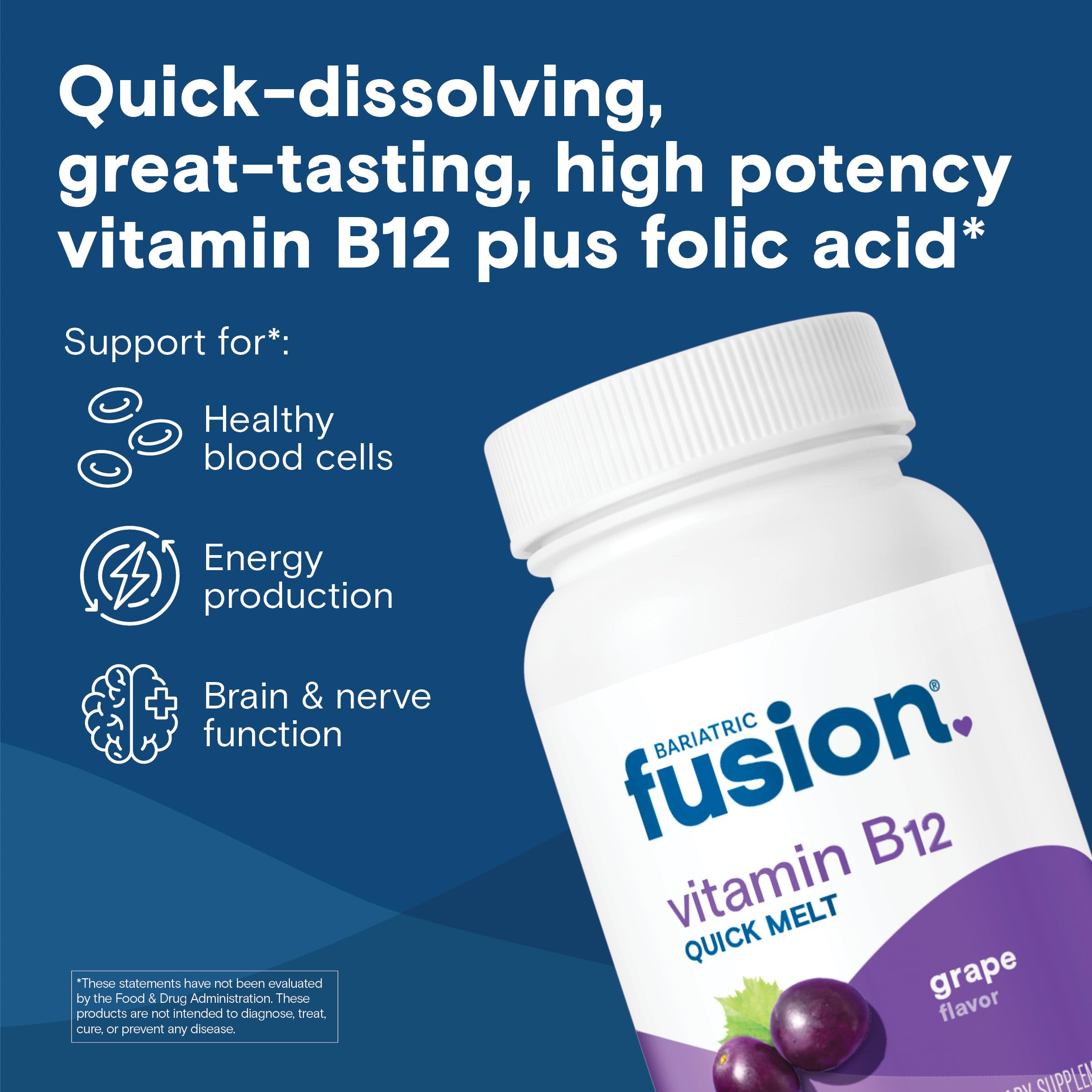 Bariatric Fusion B12 melts disolución sublingual para absorción rápida