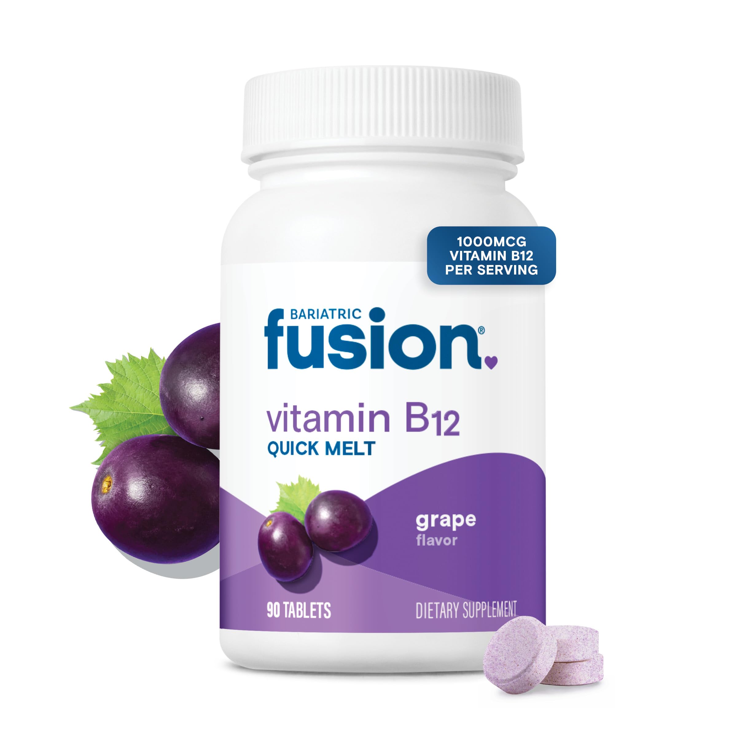 Bariatric Fusion B12 melts sabor uva, apoyo diario para energía suave
