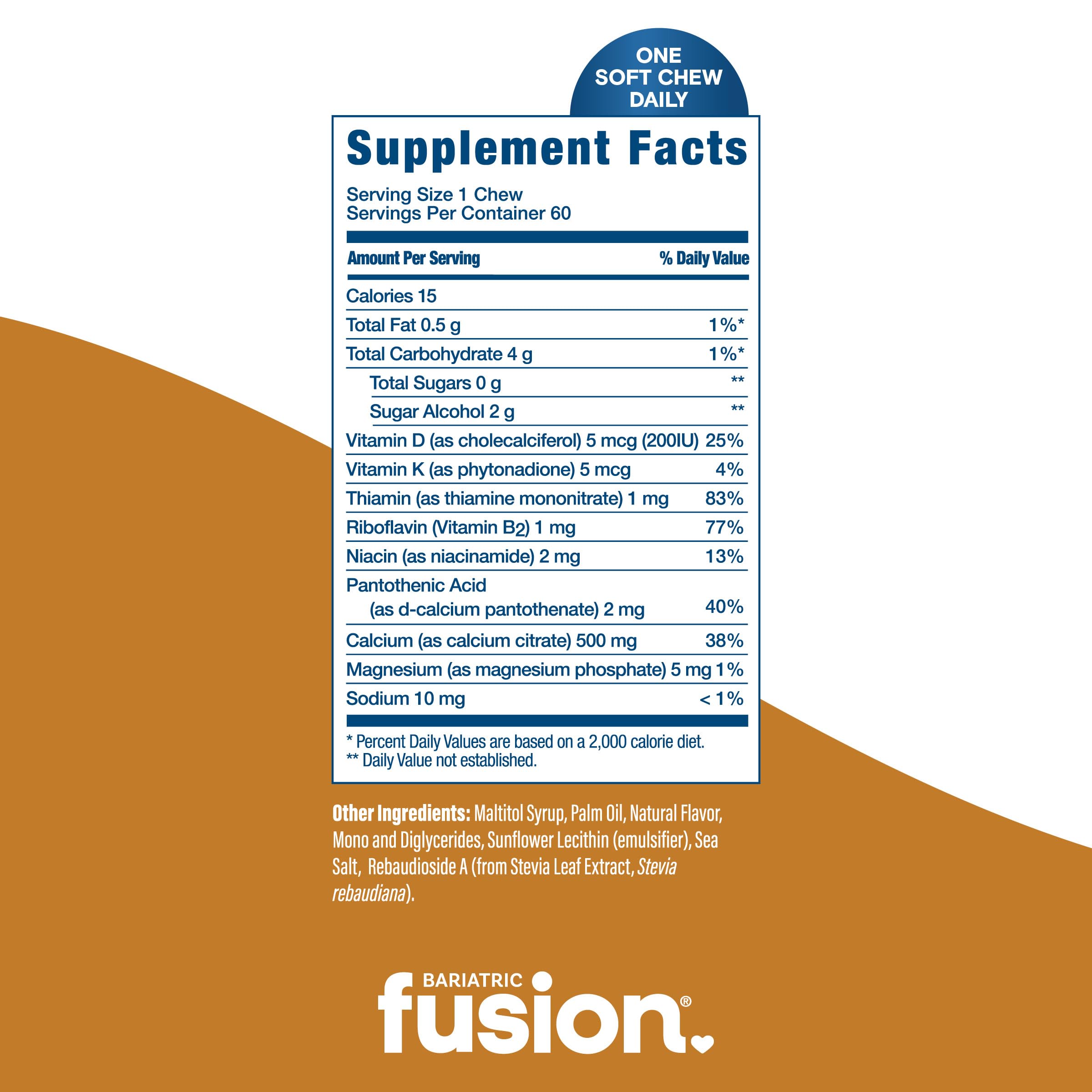 Bariatric Fusion calcio masticables, regímenes sin azúcar