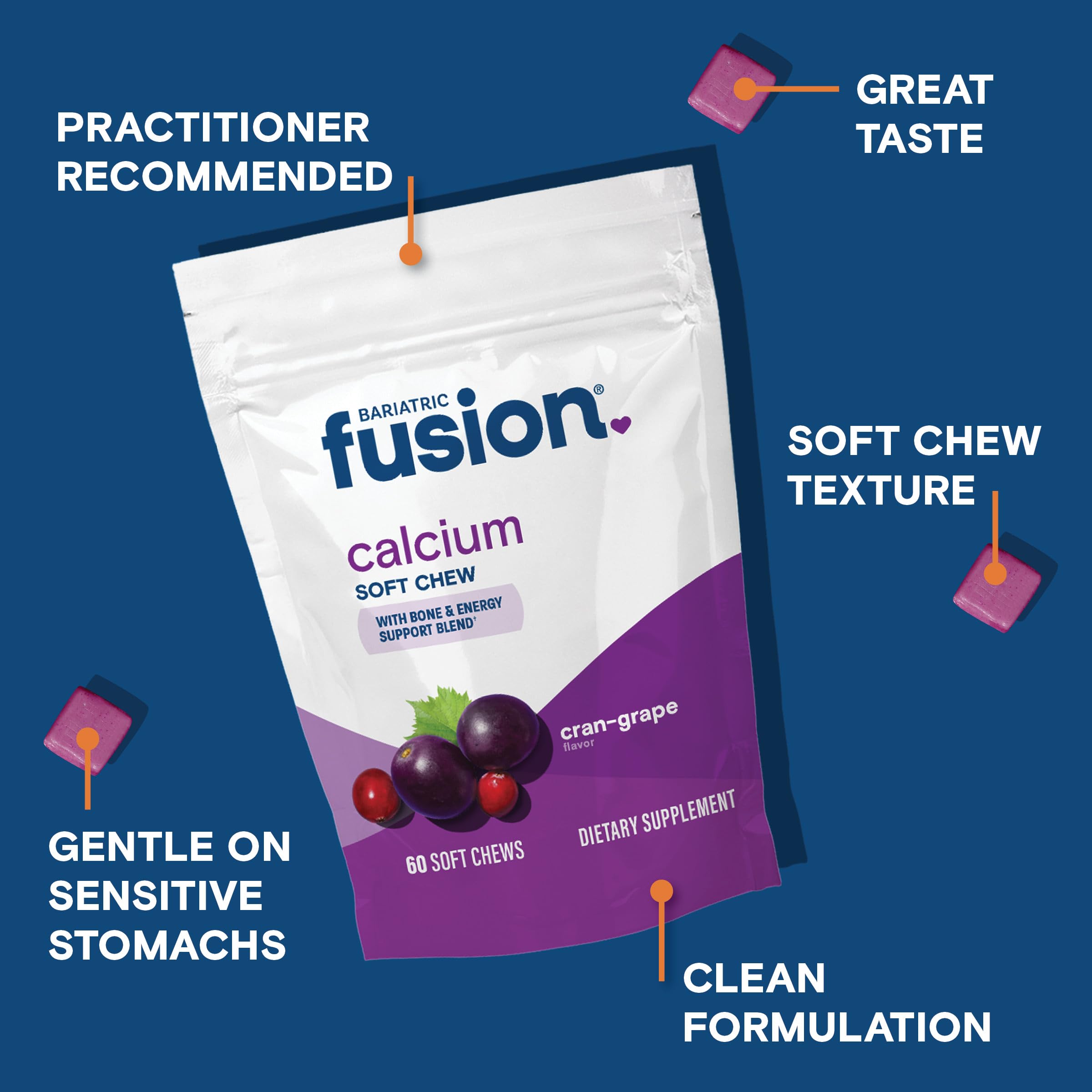 Bariatric Fusion calcio Citrato, textura suave, sabor agradable para tomar cada día