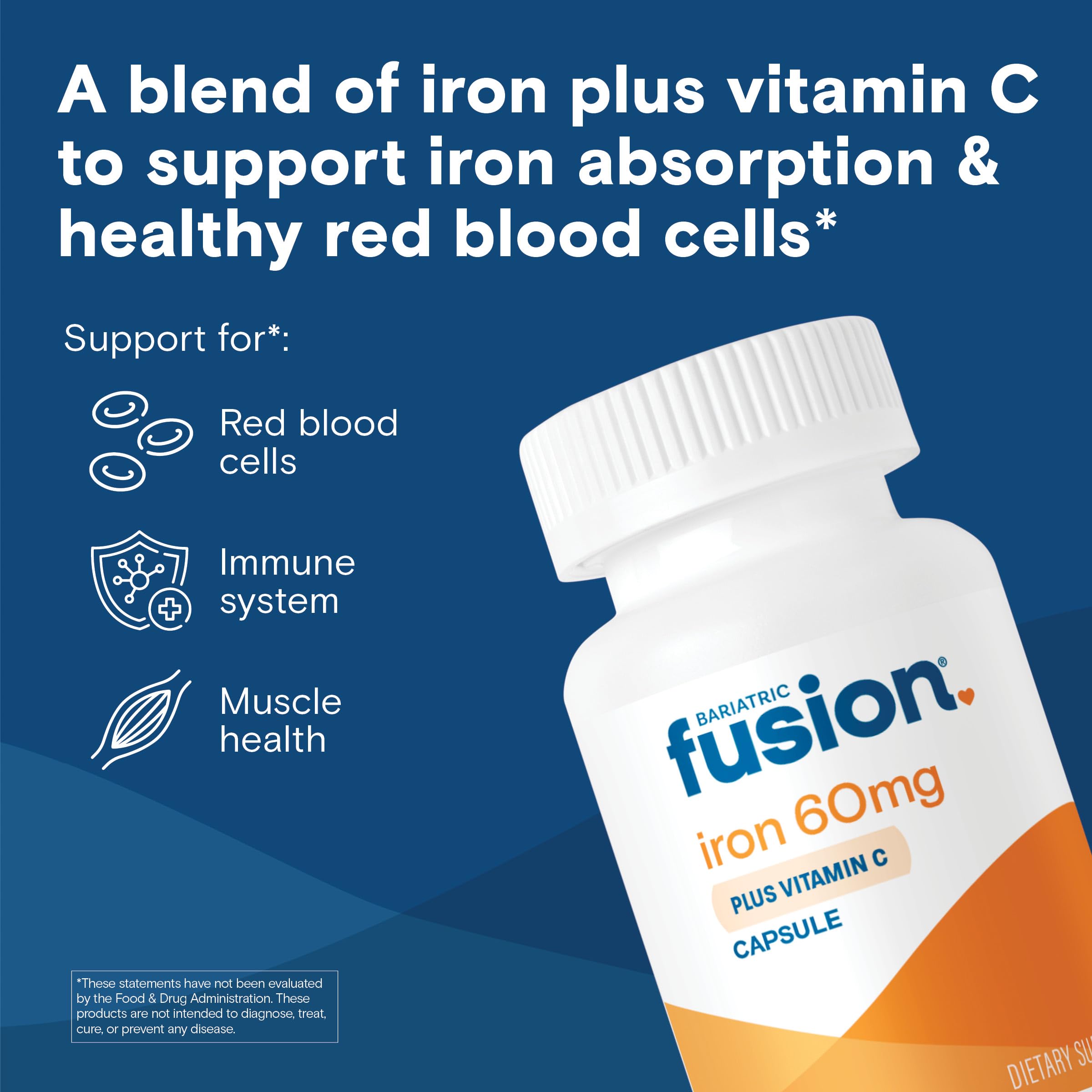 Bariatric Fusion Hierro Vitamina C: ayuda a la absorción de hierro.