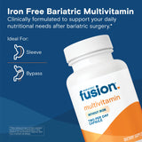 Cápsulas Bariatric Fusion sin hierro en mano, fácil de incorporar al régimen diario.