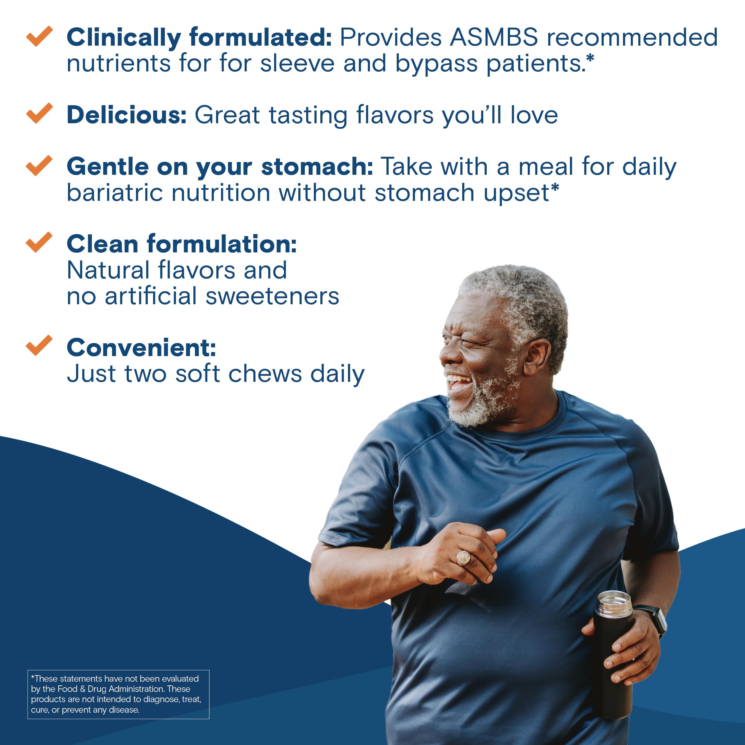 Bariatric Fusion, envase de 60 unidades, conveniente para un mes de suplementación.