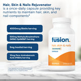 Bariatric Fusion ONE contiene biotina y B12 para nutrición capilar y uñas.