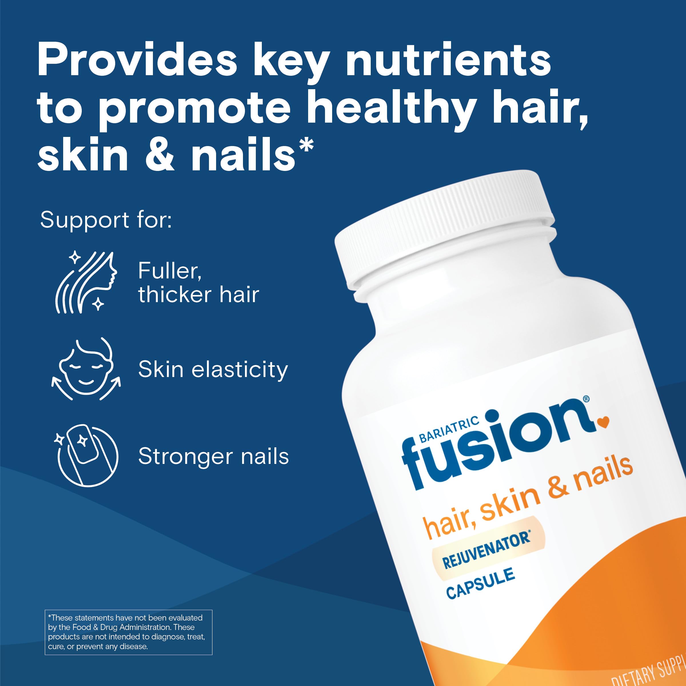 Bariatric Fusion ONE favorece crecimiento del cabello con una fórmula suave.