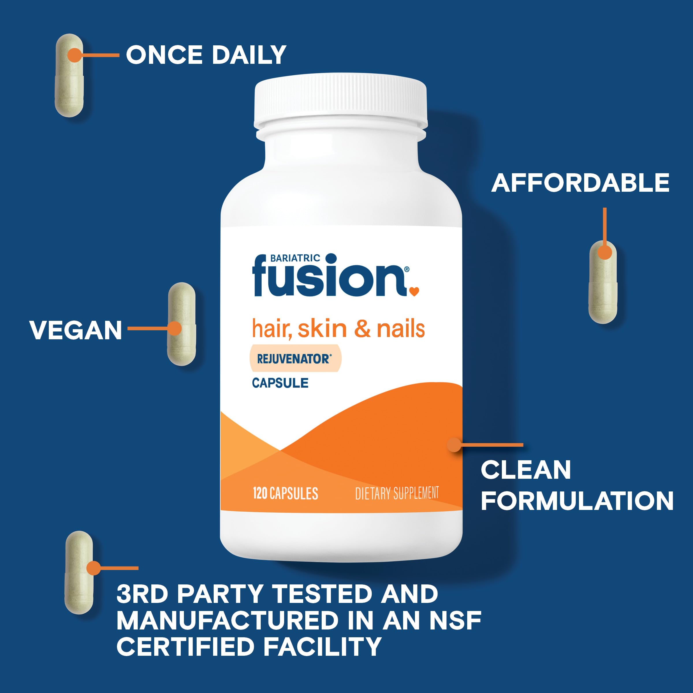 Bariatric Fusion ONE fortalece uñas para uso diario y normal crecimiento.