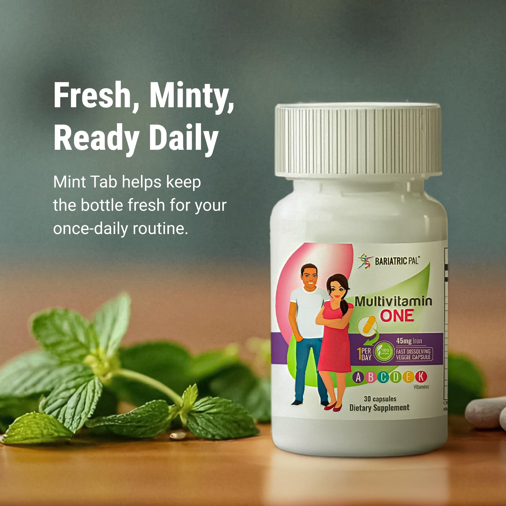 BariatricPal Multivitamin One: gráfico de ingredientes clave para nutrición completa.