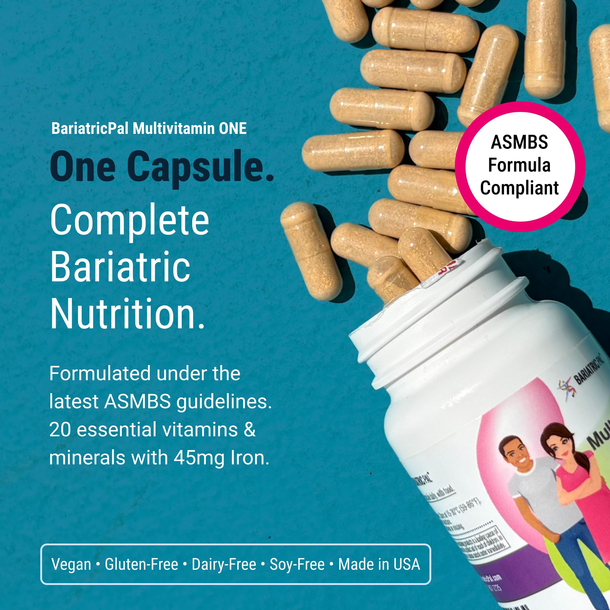 BariatricPal Multivitamin One: cápsula fácil de tragar para uso diario.