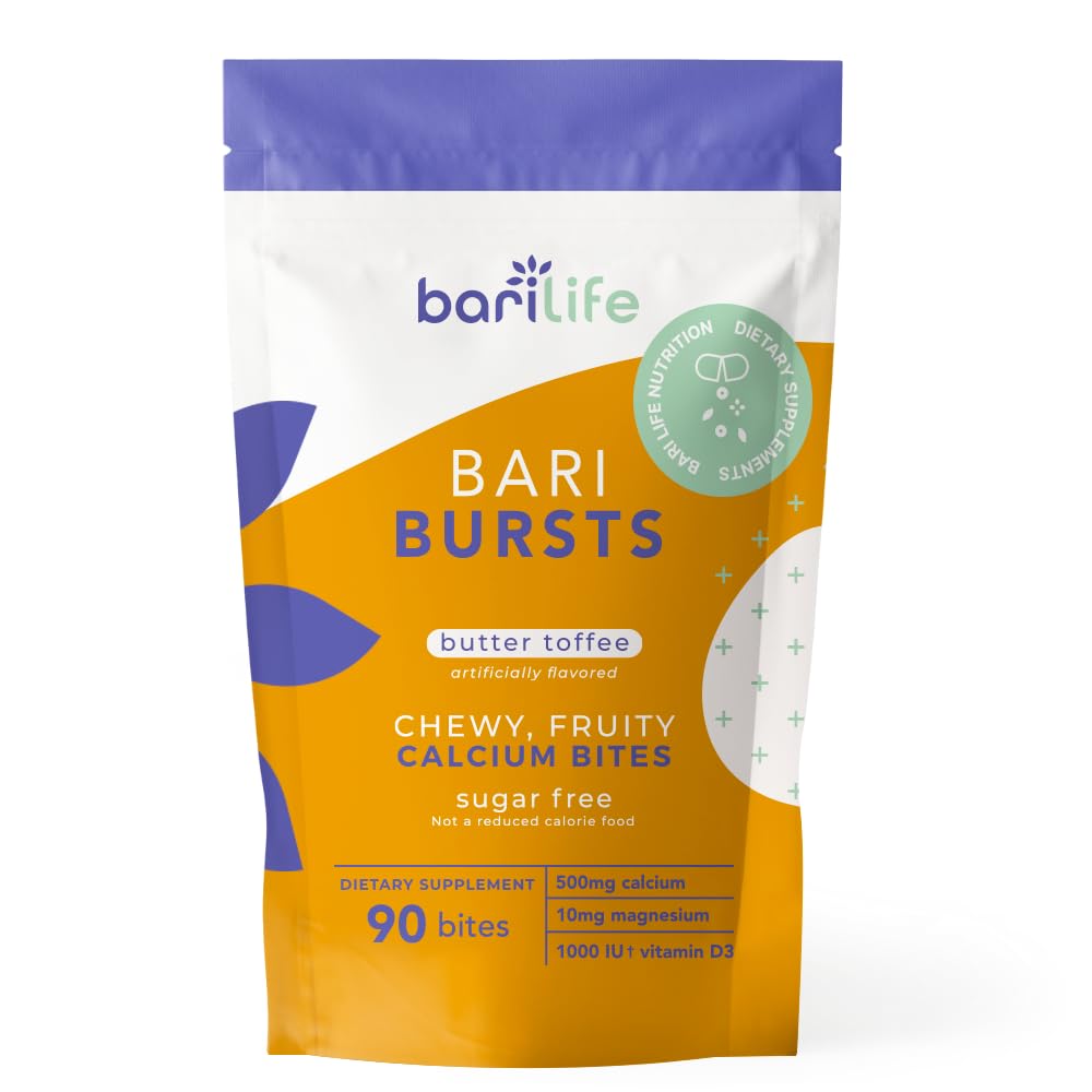 Bari Life BariBurst: bocado calcio 1000 UI D3 con sabor mantequilla toffee.