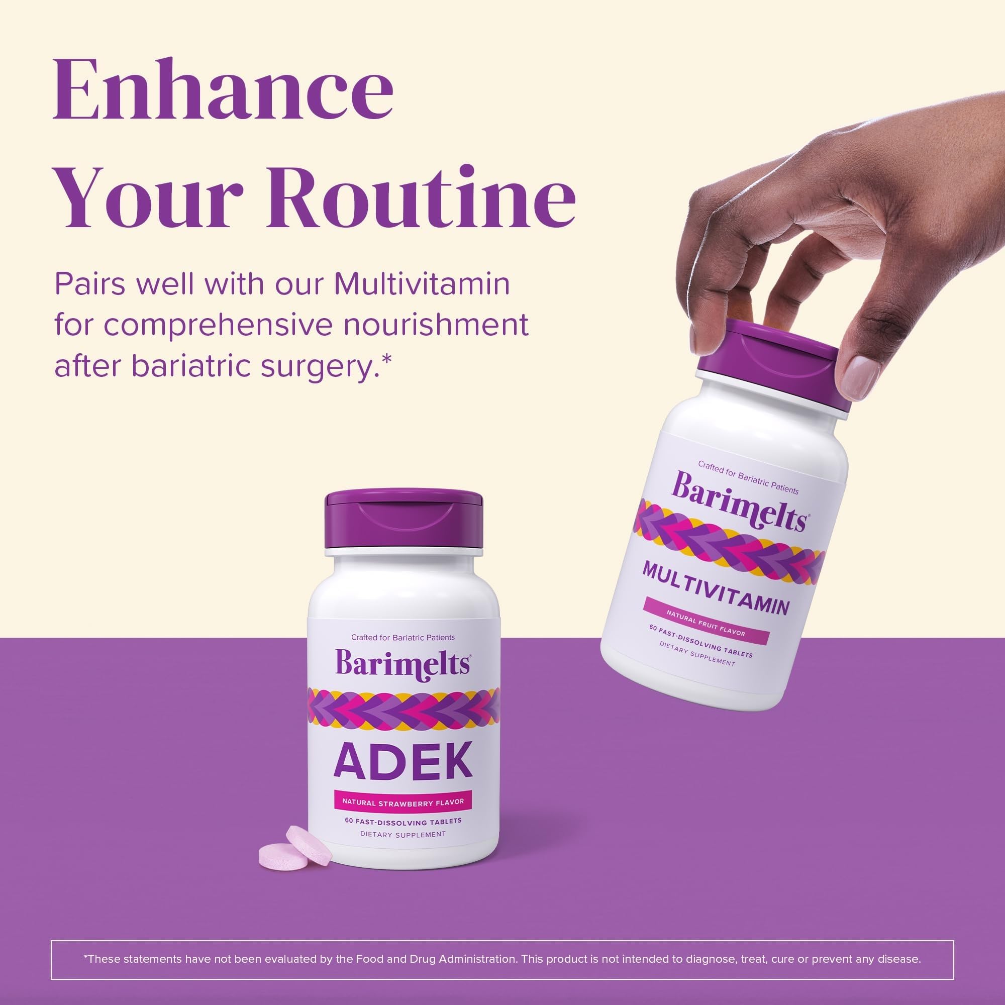 Barimelts ADEK, calidad ASMBS y GMP con pruebas de potencia.