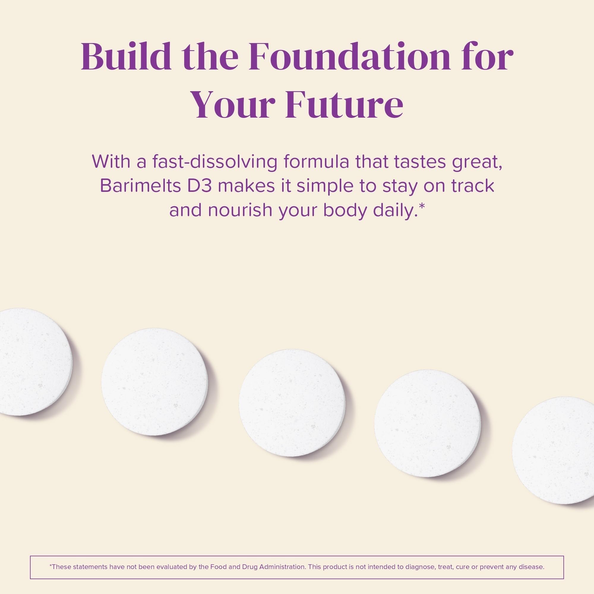 Barimelts D3 para mujeres postbariátricas, sabor manzana natural y cómodo para el estómago.