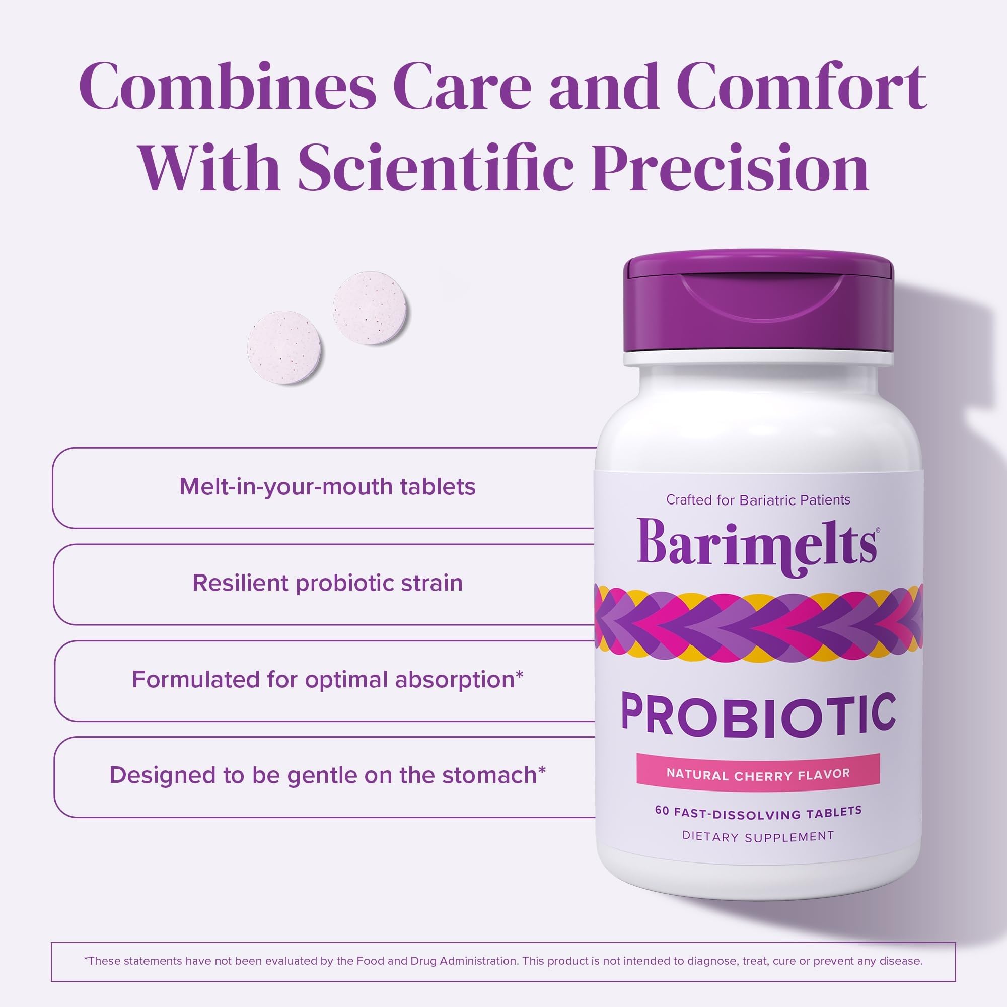 BariMelts Probiótico sin azucares añadidos para dietas sensibles