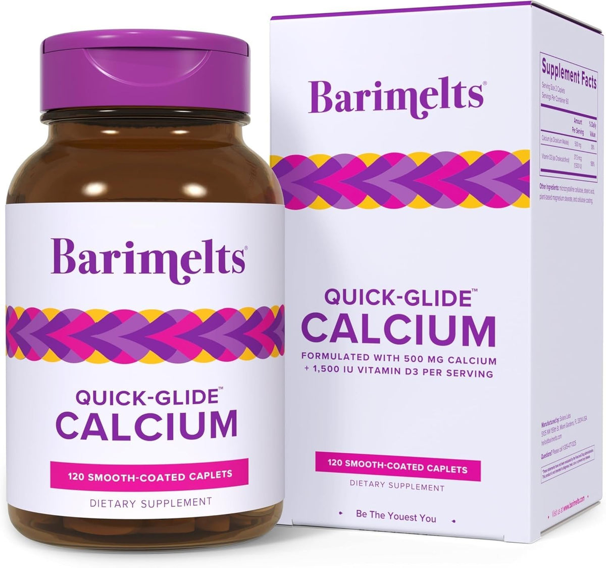Barimelts Quick-Glide Calcium en cápsulas suaves para ingesta diaria cómoda.