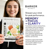Dos gomitas diarias de Barker Wellness Co para vitalidad mental.