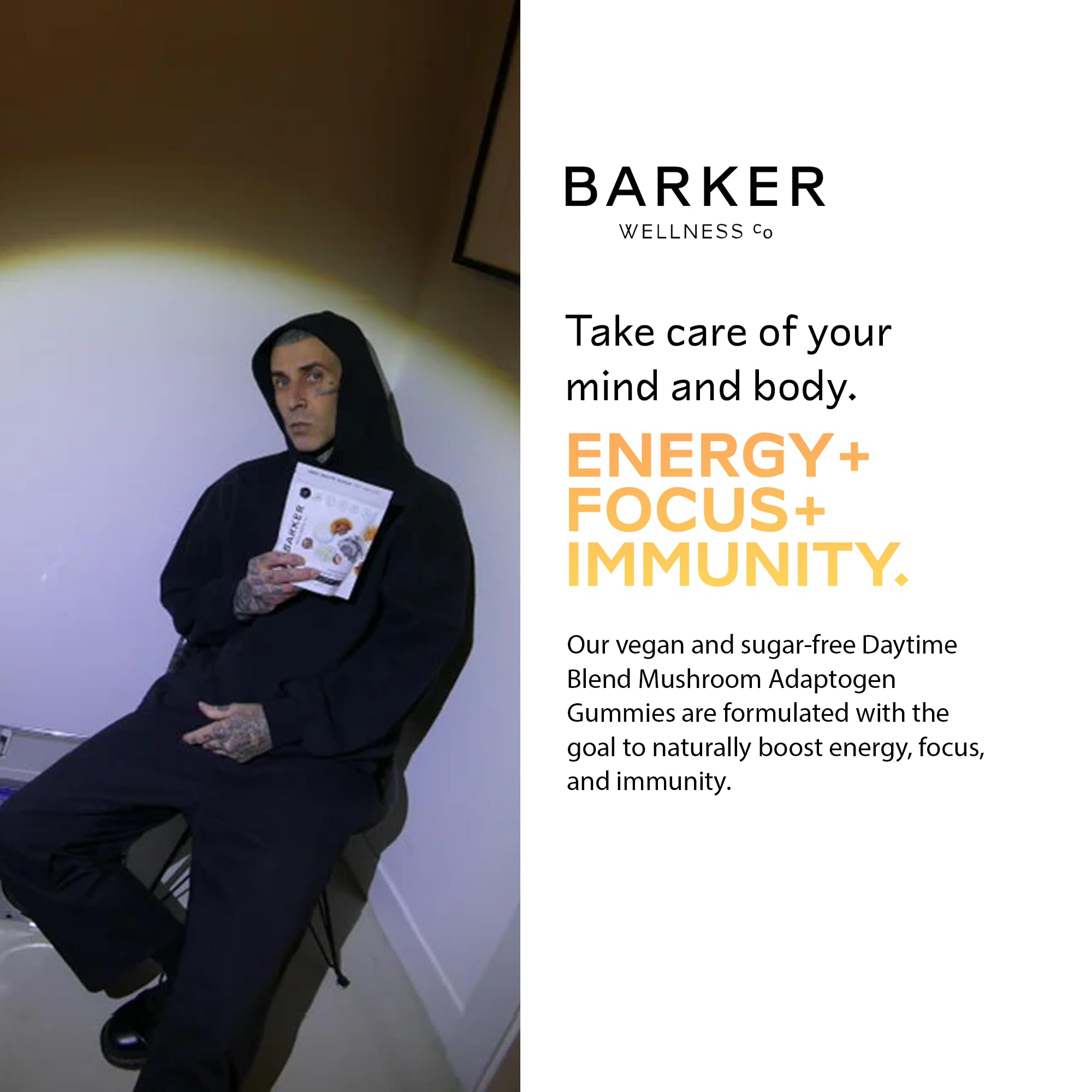 Hongos funcionales Barker Wellness para energía suave.