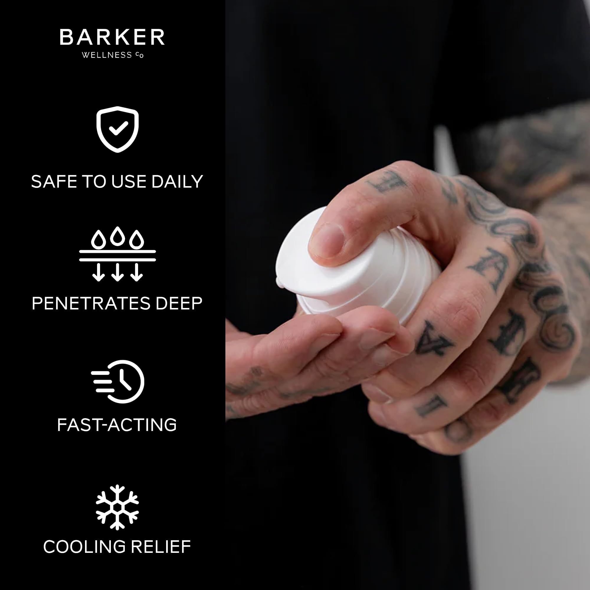Barker Wellness con mentol y bisabolol para piel y músculos