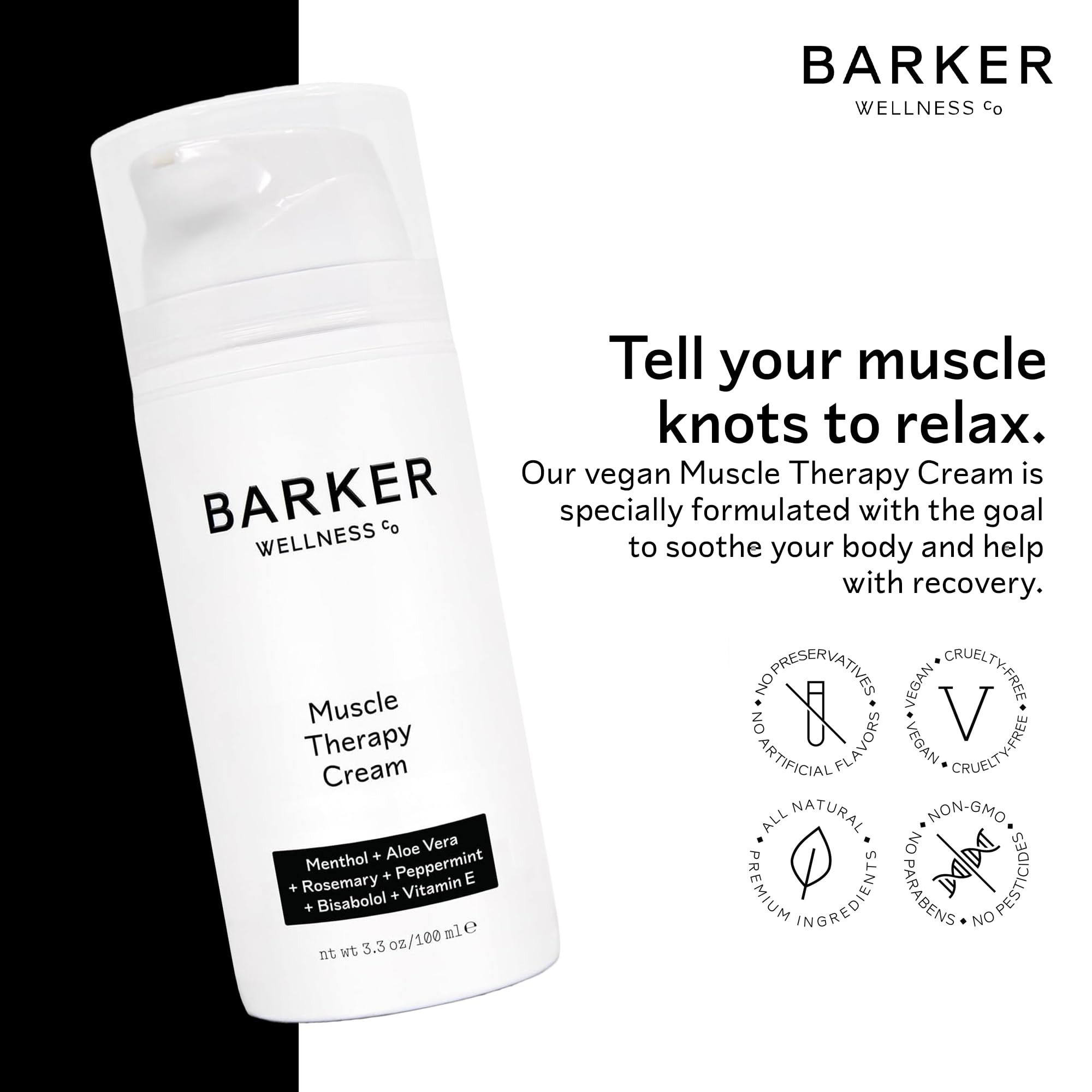 Textura cremosa de Barker Wellness para uso diario en músculos