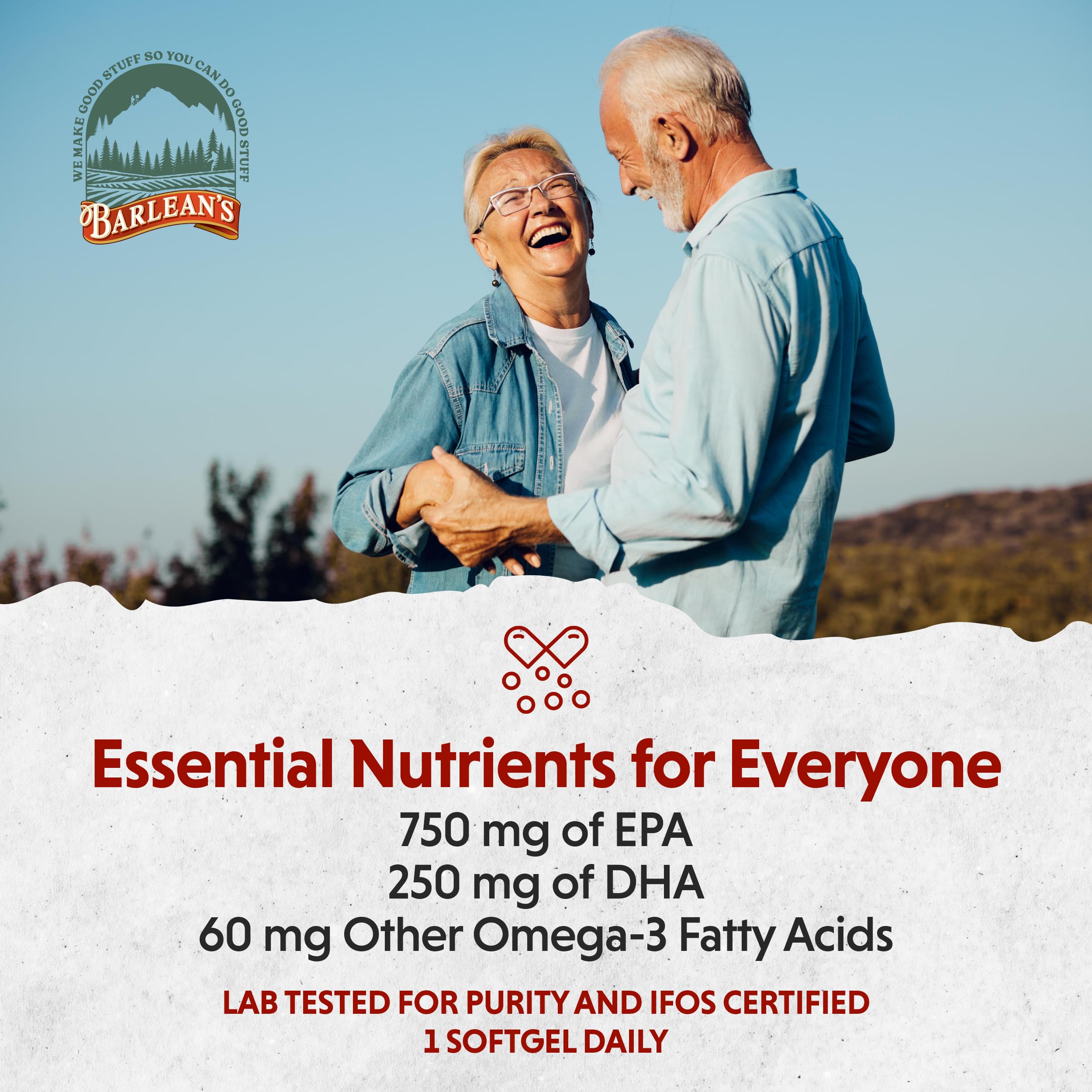 Barlean's Ideal Omega 3 sostenibilidad MSC e IFOS para opción responsable.