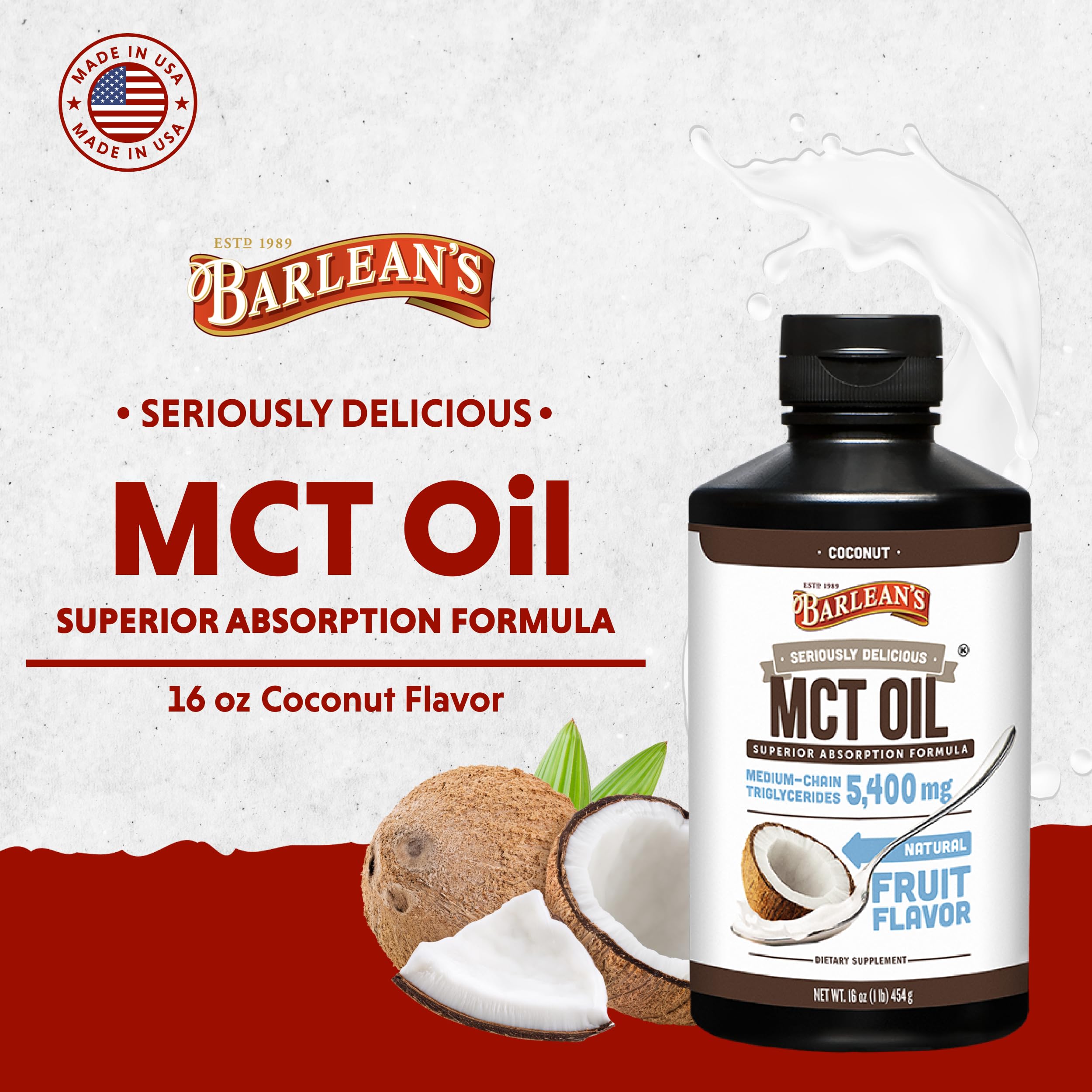 Barlean's MCT Oil crema cremosa facilita mezclar en bebidas