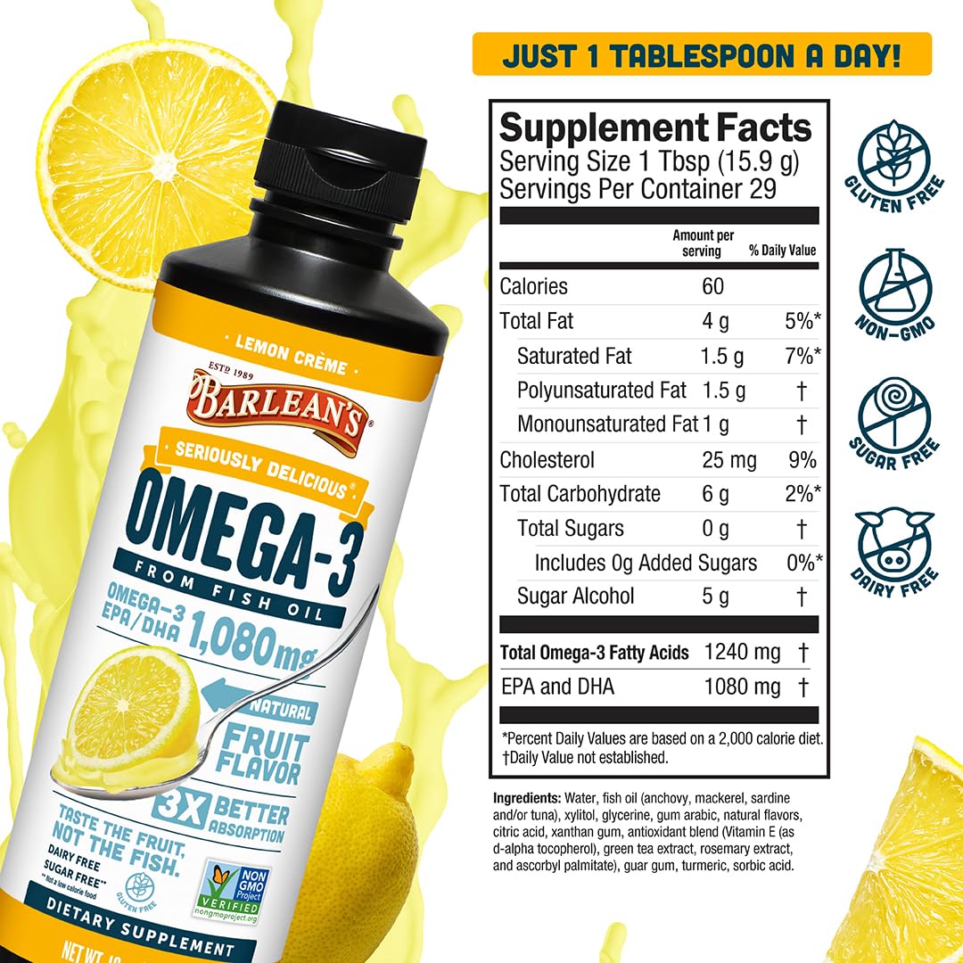 Barlean's Omega 3 se añade a yogur, batidos o avena