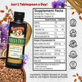 Barlean's Omega Twin vertido aceite en plato, sabor suave y textura ligera