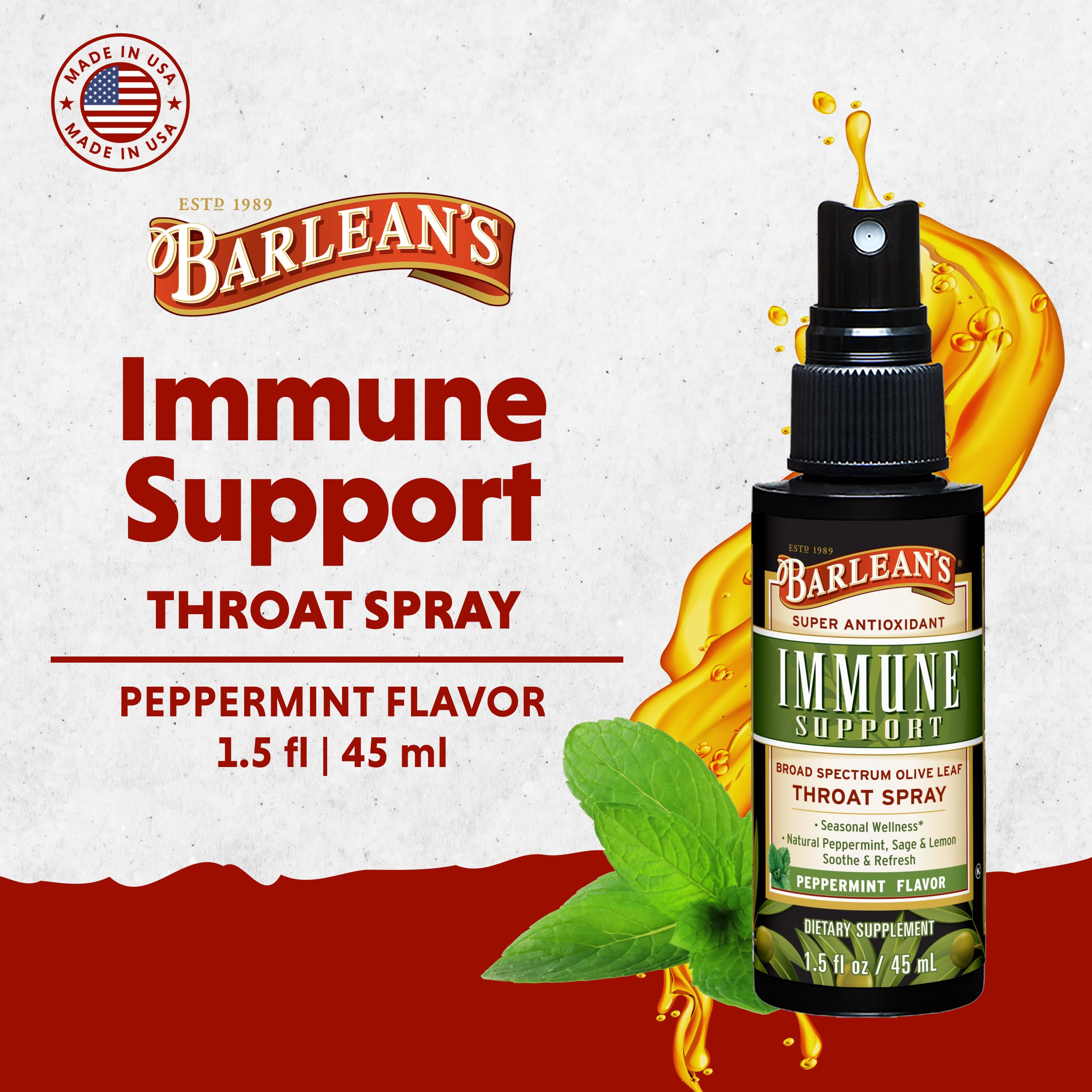 Barlean's spray para garganta, uso cómodo en adultos