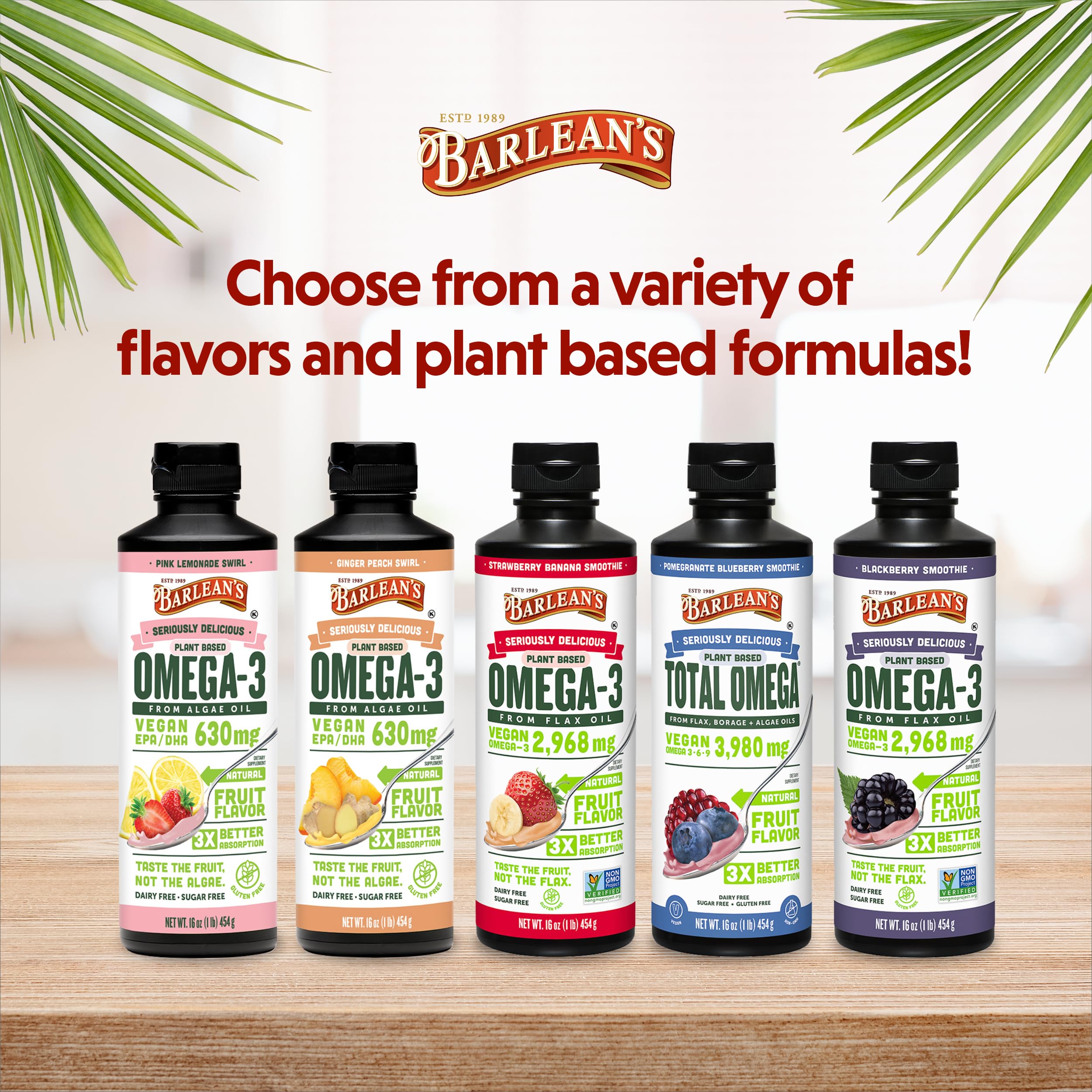 Info nutricional de Barlean's Vegan Omega 3-6-9 en etiqueta